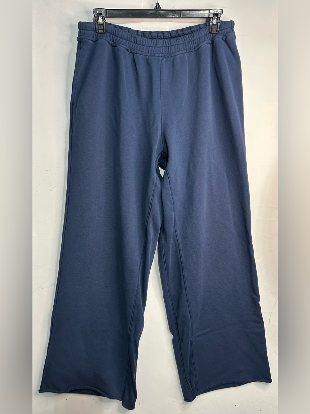 Skims Navy Wide Leg Cotton Sweatpants XL